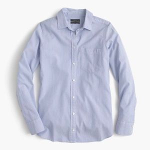 J. Crew Boyfriend Shirt Button Down Shirt in Blue/White Stripe